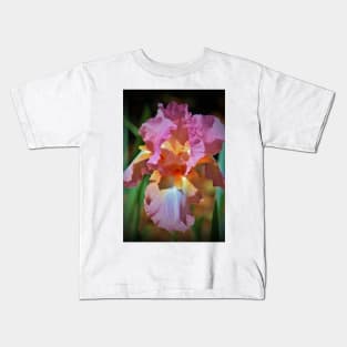 Pink And Orange Iris Kids T-Shirt